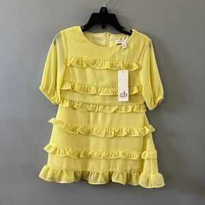 GB Girls Sunny Yellow Ruffle Dress
